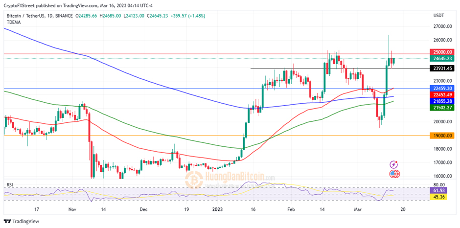 Biểu đồ 1 ngày BTC/USDT